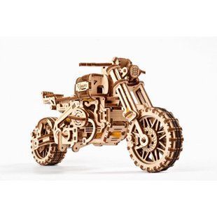 Механічний 3D пазл Мотоцикл Scrambler UGR-10 з коляскою UGEARS