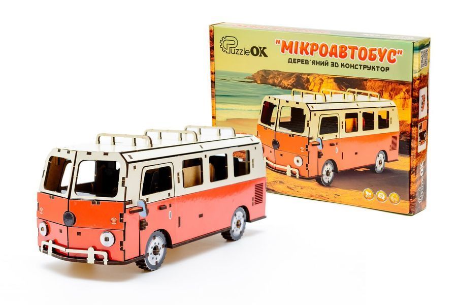 Дерев'яний 3D конструктор Мікроавтобус Volkswagen T1