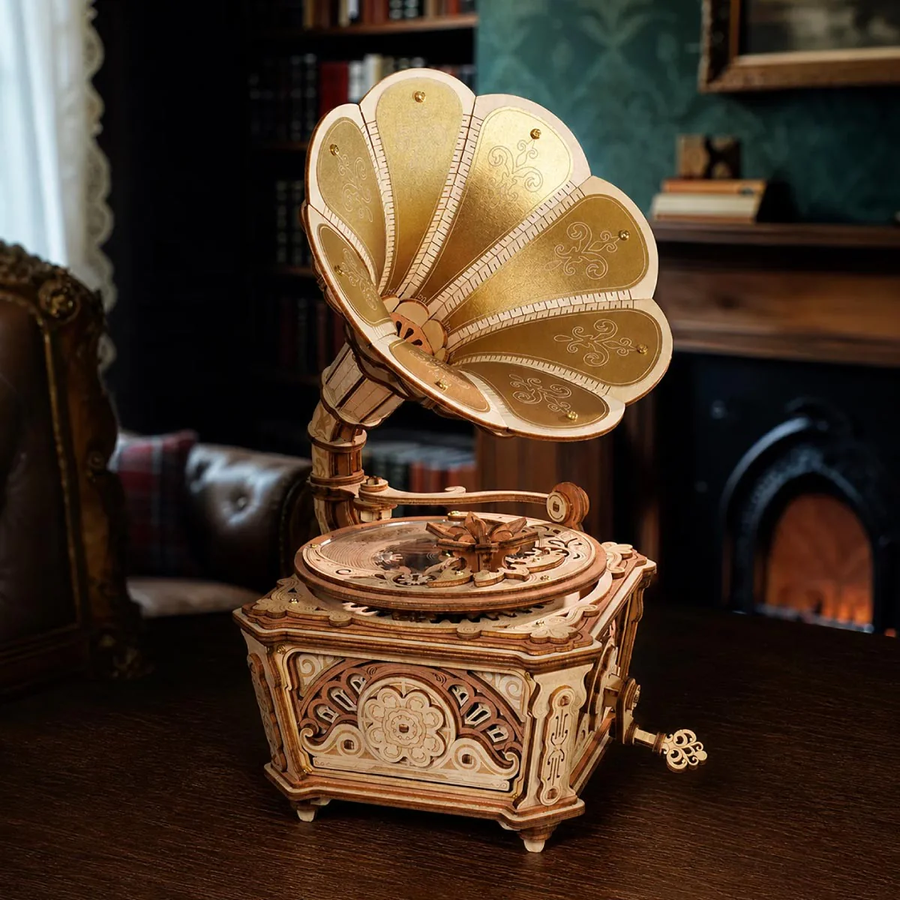 Механічний 3D пазл музична скринька Diva Gramophone Robotime