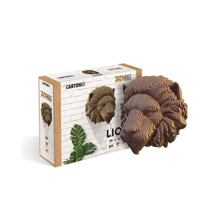 Картонний настінний 3D пазл LION