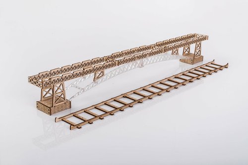 Механический 3D пазл Мост подставка, рельсы к Thunderstorm Express Veter Models