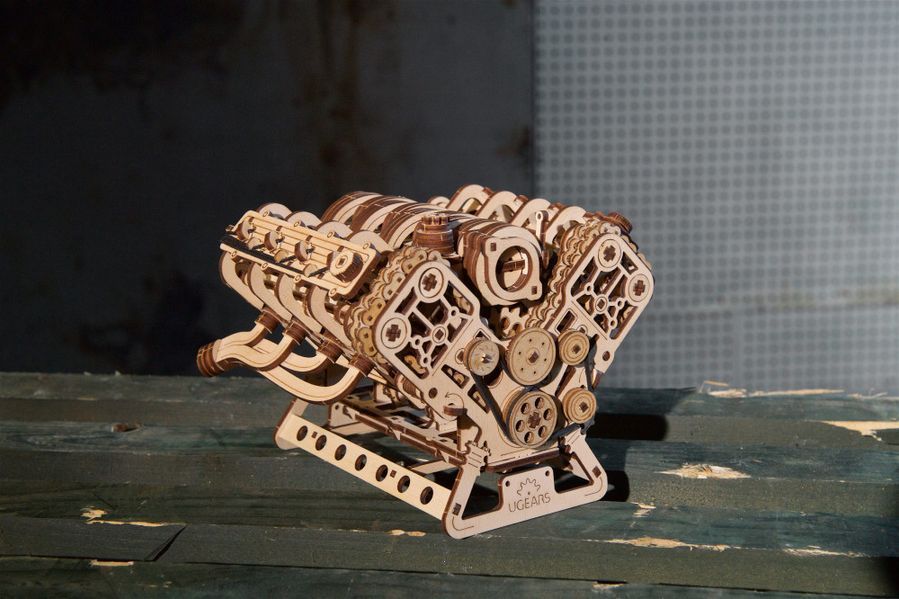 Механічний 3D пазл Двигун V8 UGEARS