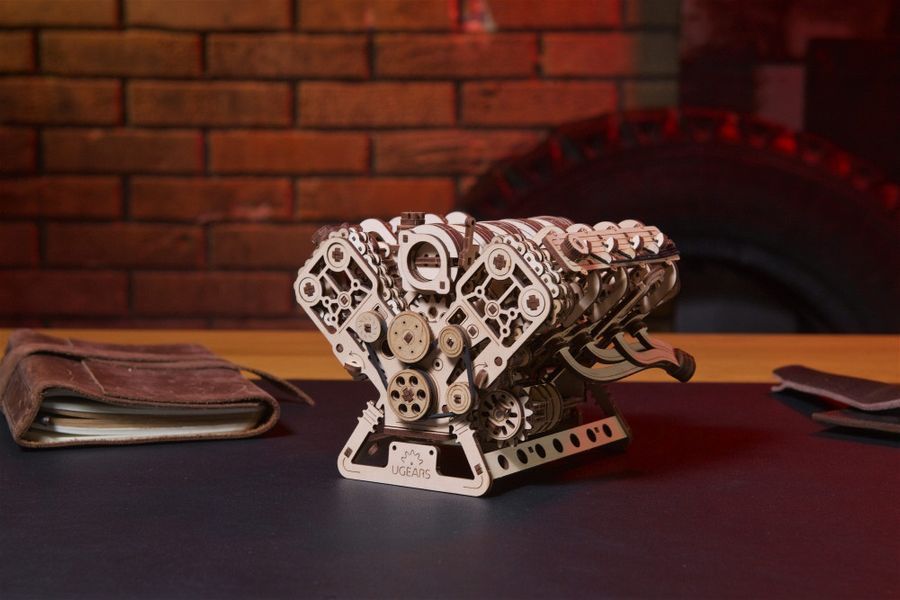 Механічний 3D пазл Двигун V8 UGEARS