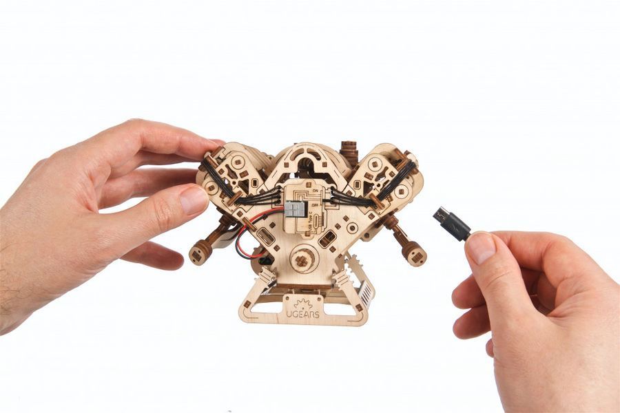 Механічний 3D пазл Двигун V8 UGEARS