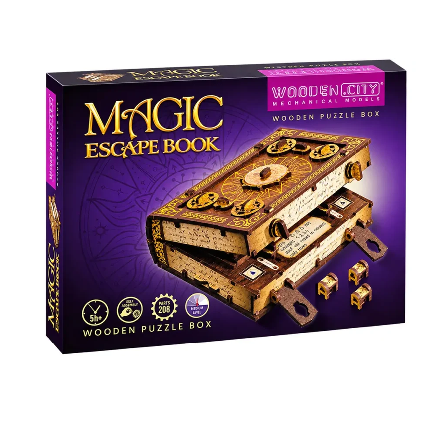 Механічний 3D пазл квестбокс Magic Escape Book WOODEN.CITY
