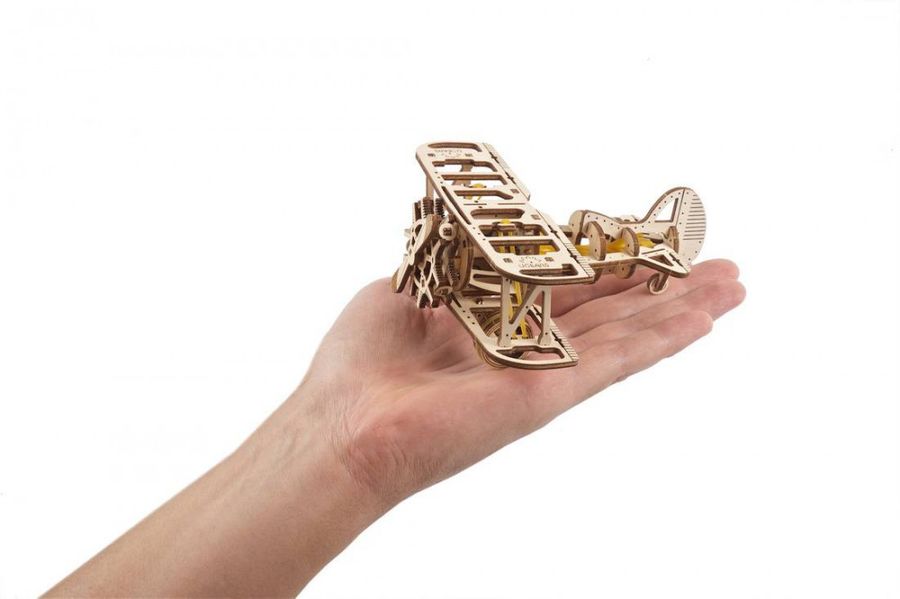 Механічний 3D пазл модель Міні-біплан UGEARS