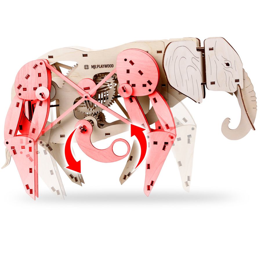 Механічний 3D пазл Слон Mr.Playwood