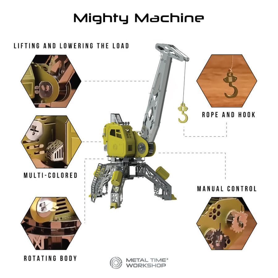 Механічний 3D-пазл Metal Time Портовий Кран Mighty Machine