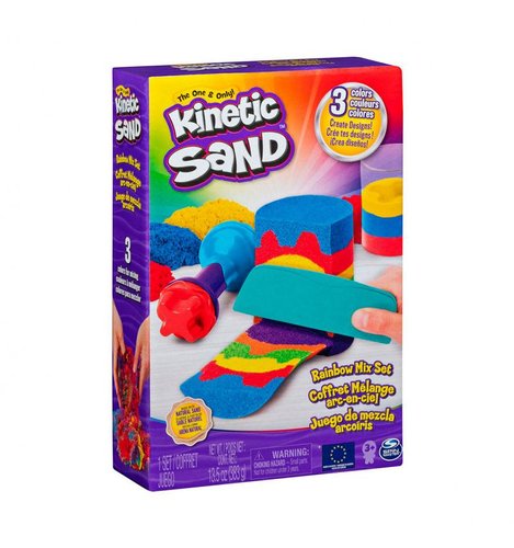 Набор песка для детского творчества - Kinetic Sand Радужный микс, синий, красный, жёлтый