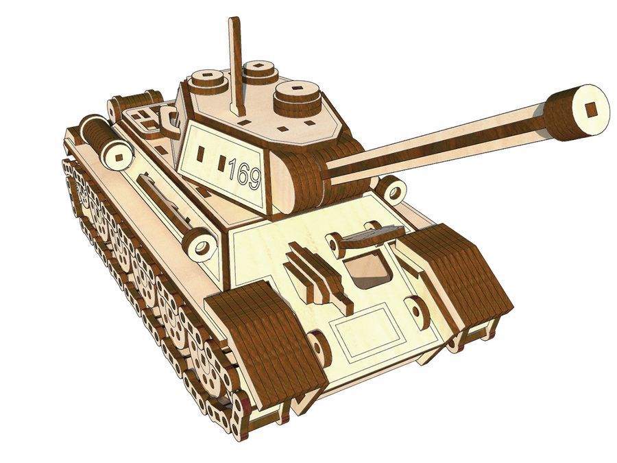 Дерев'яний конструктор Танк Т-34
