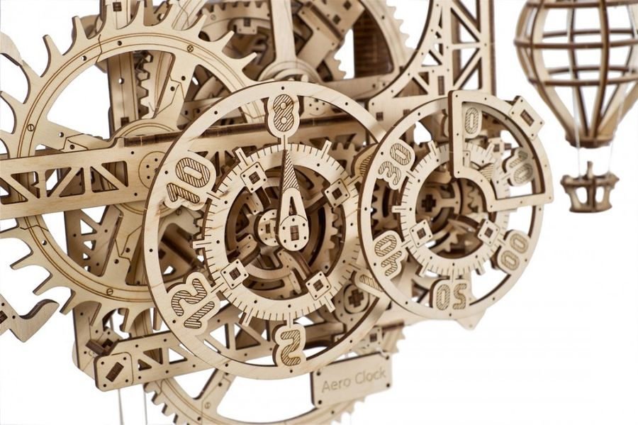 Механічний 3D пазл Аеро Годинник. Настінний годинник із маятником UGEARS