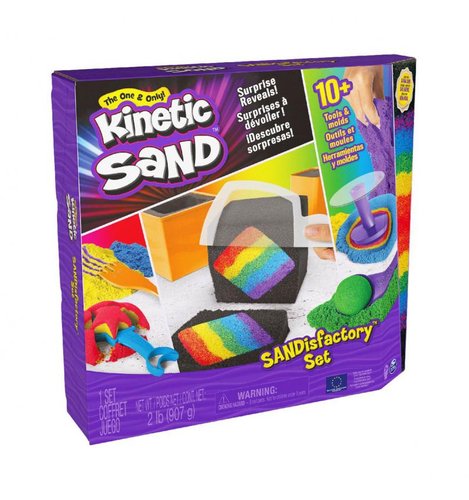 Набор песка для детского творчества - Kinetic Sand Мегафабрика, Синий, красный, жёлтый, чёрный