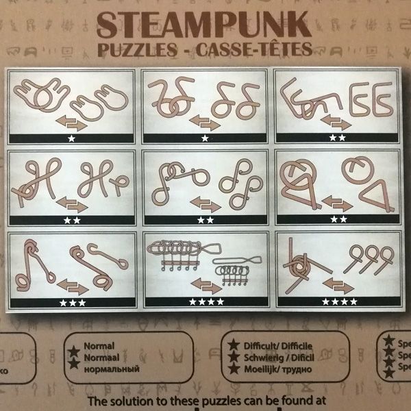 Набір з 9 металевих головоломок Steampunk Brown Set