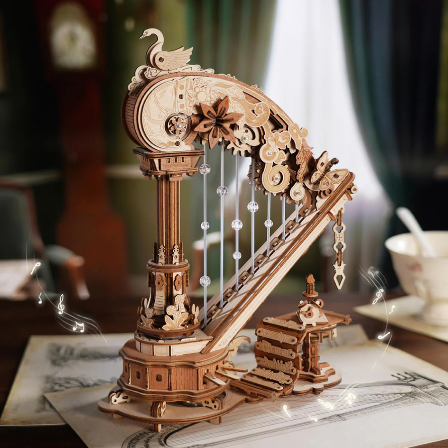 Механічний 3D пазл музична скринька Чарівна Арфа | Magic Harp Robotime