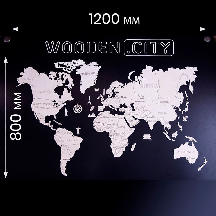 Пазл Мапа Світу гігантська XL Wooden City