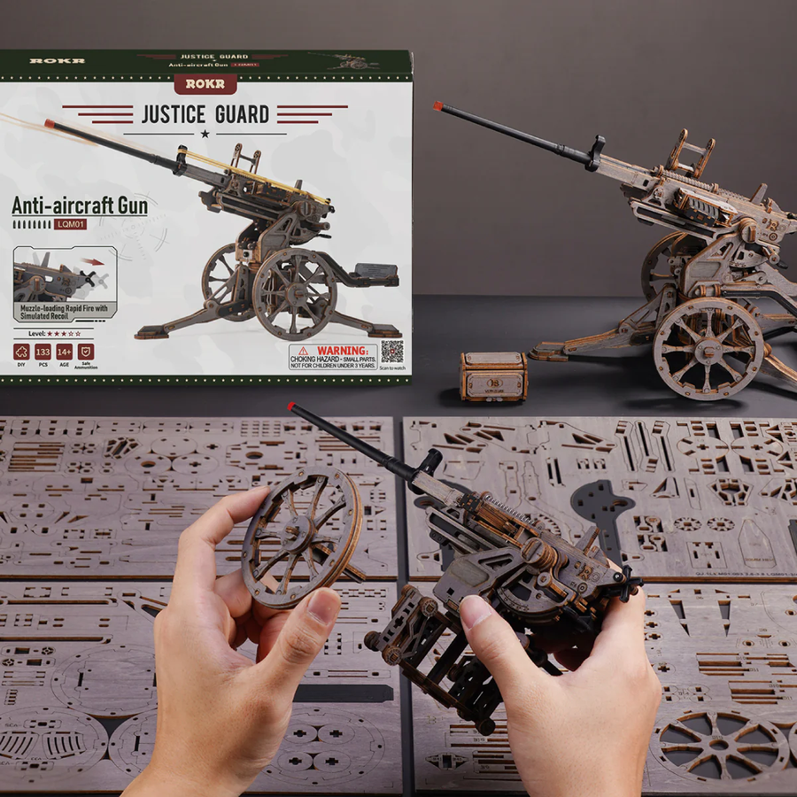 Механічний 3D пазл зенітна гармата Anti-aircraft Gun Robotime