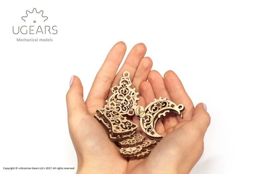 Фіджети-Різдвянчики UGEARS. Набір з 4 шт