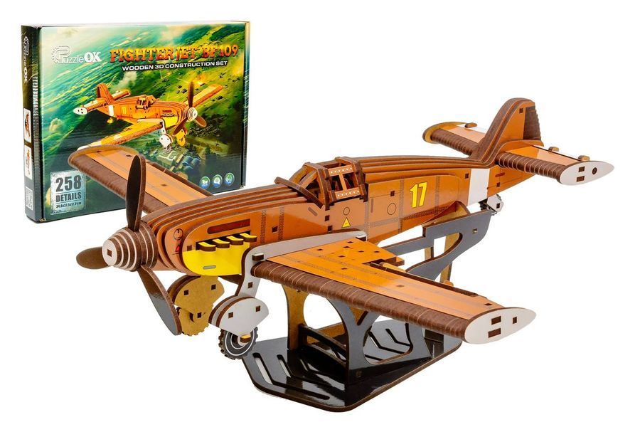 Дерев'яний 3D конструктор Винищувач Messerschmitt Bf 109