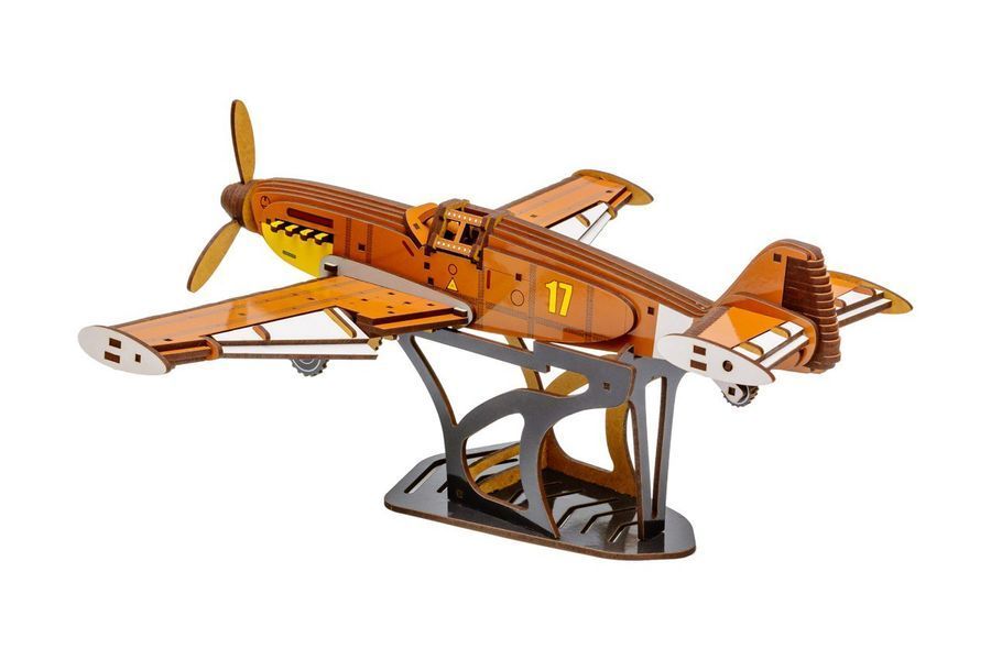 Дерев'яний 3D конструктор Винищувач Messerschmitt Bf 109