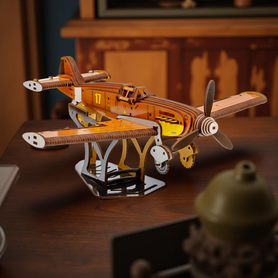 Дерев'яний 3D конструктор Винищувач Messerschmitt Bf 109