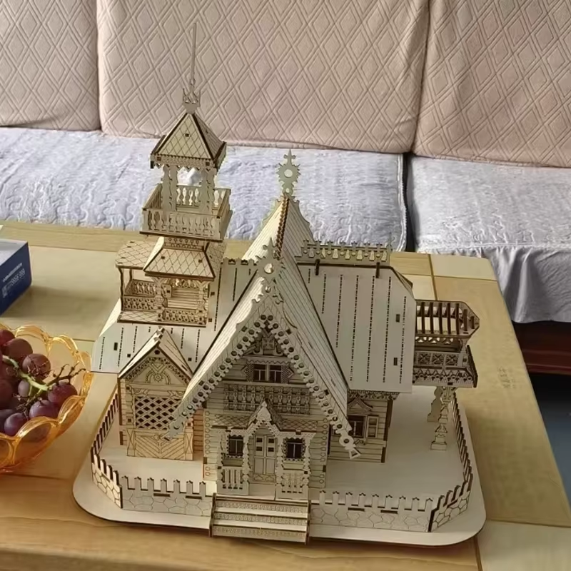Дерев'яний 3D-пазл конструктор Вілла квітучої сливи