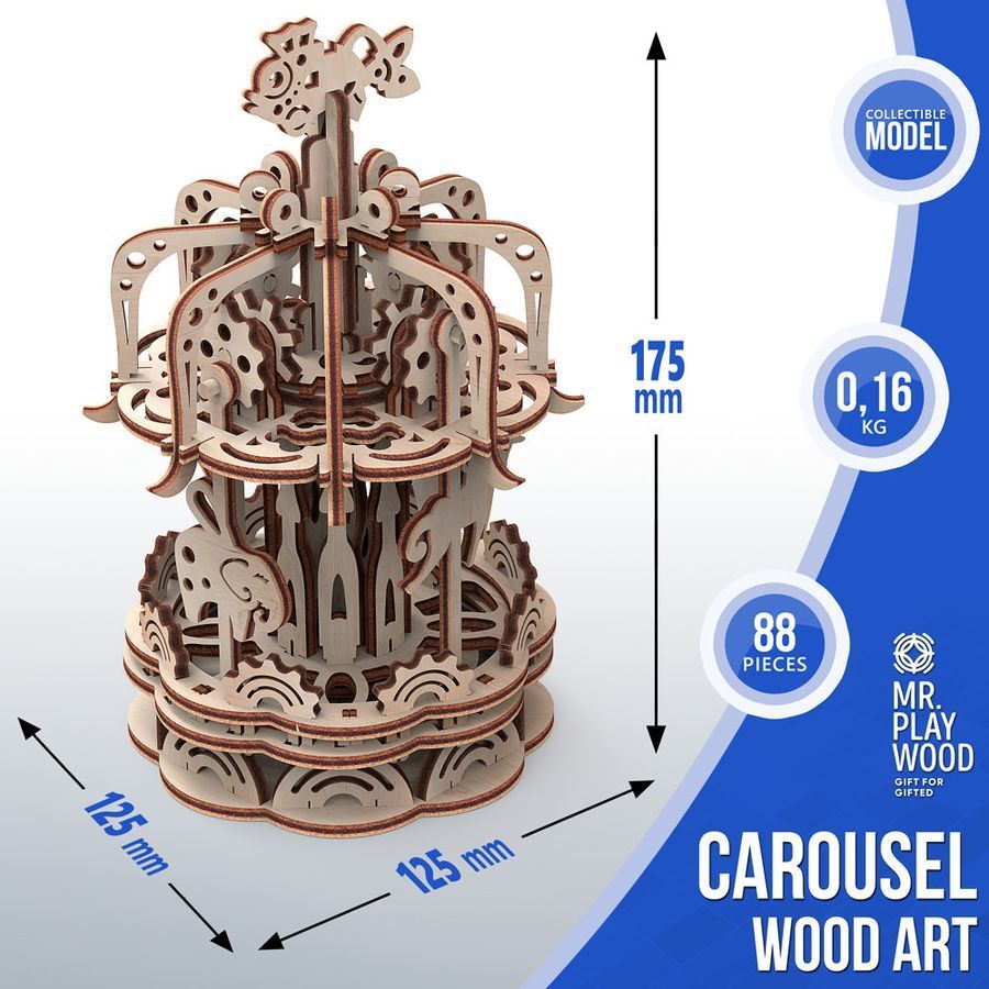Механічний 3D пазл Карусель S Mr.Playwood