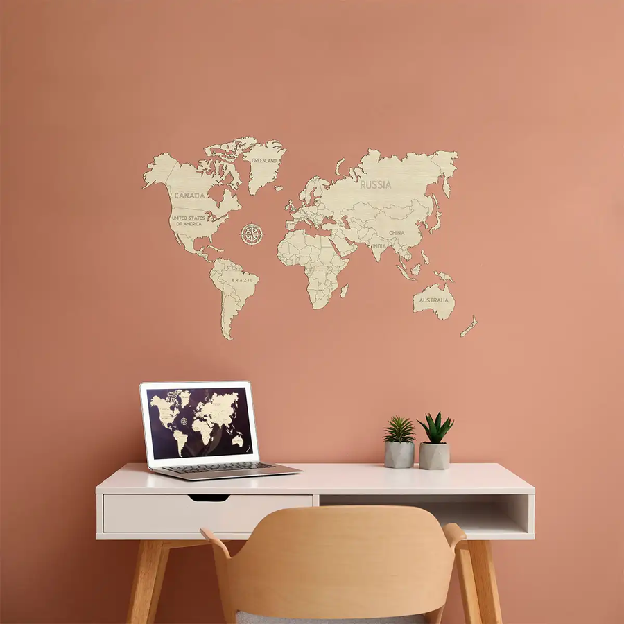 Пазл Мапа Світу середня M Wooden City